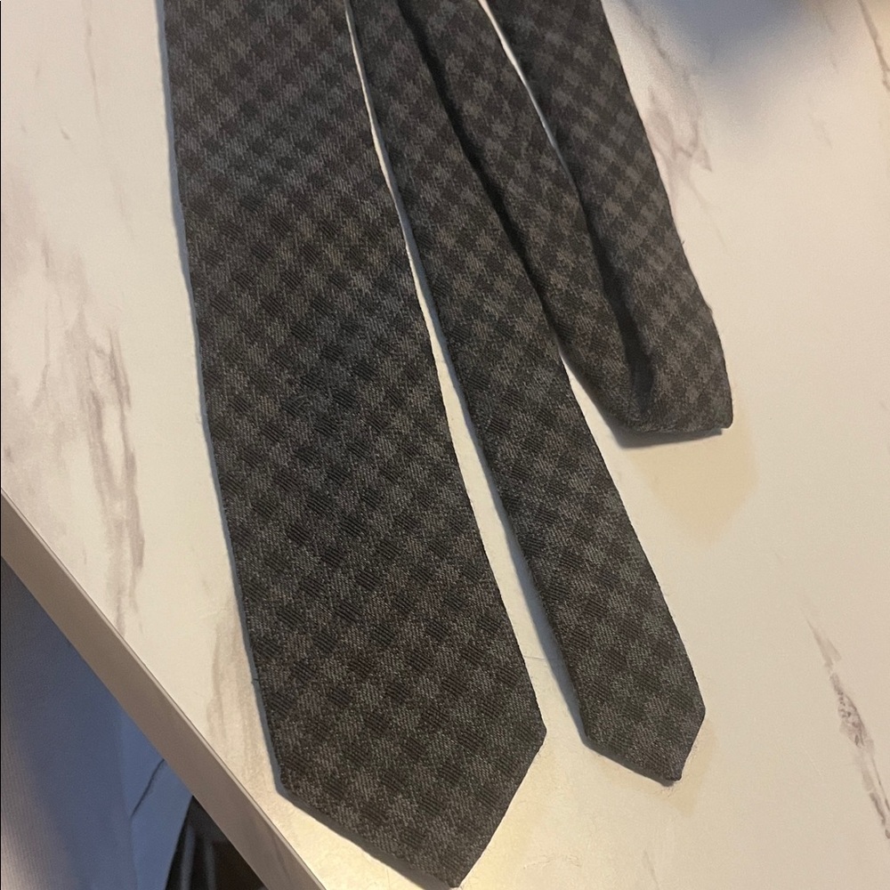 J. Crew Dark Gray Checkered Tie